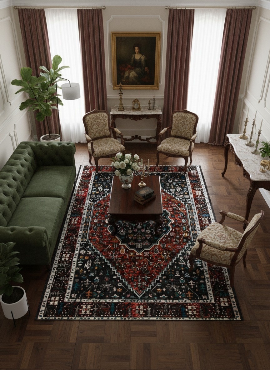 Picasso Paloma Vintage Vloerkleed - Terra / Oranje - Laagpolig