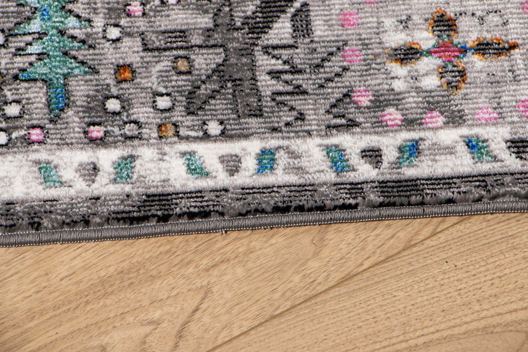 Picasso Paloma Rond Vintage Vloerkleed - Grijs - Laagpolig