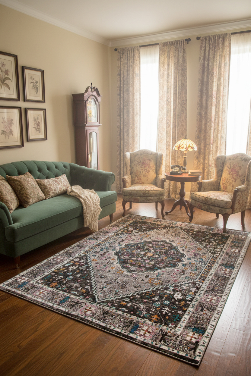 Picasso Paloma Vintage Vloerkleed - Grijs - Laagpolig