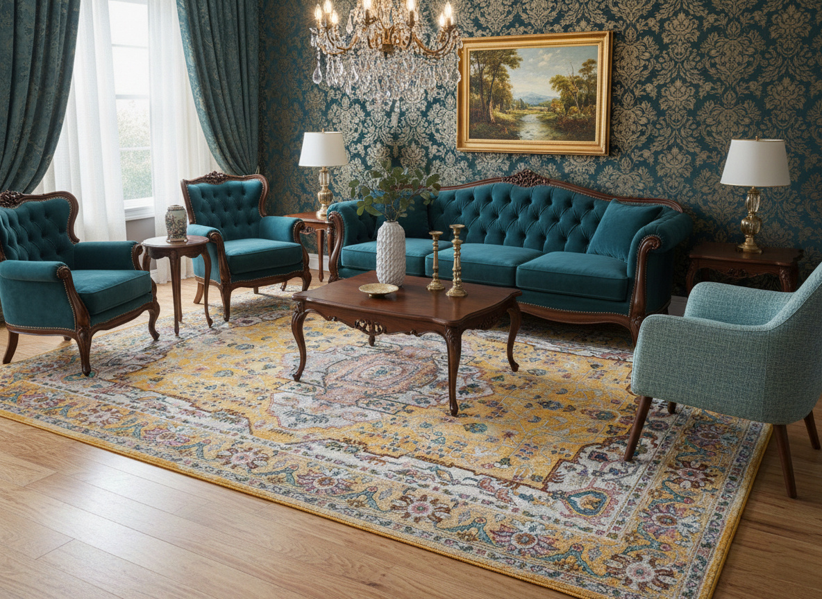 Picasso Sedona Vintage Vloerkleed - Multi / Geel - Laagpolig