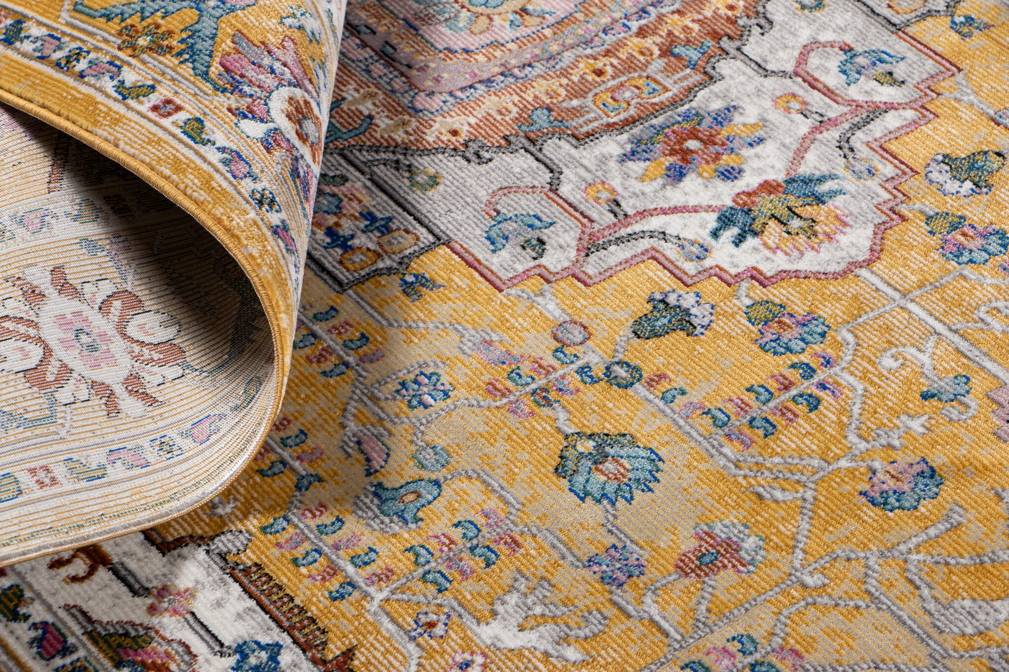 Picasso Sedona Vintage Vloerkleed - Multi / Geel - Laagpolig