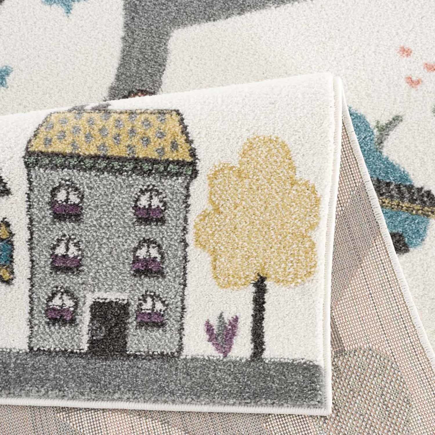 Anime Kids Rond Vloerkleed Kinderkamer Creme Multi