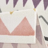 Anime Kids Rond Vloerkleed Kinderkamer Creme Multi