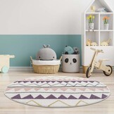 Anime Kids Rond Vloerkleed Kinderkamer Creme Multi