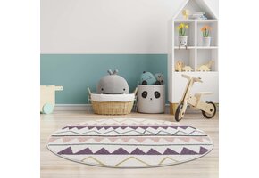 Anime Kids Rond Vloerkleed Kinderkamer Creme Multi