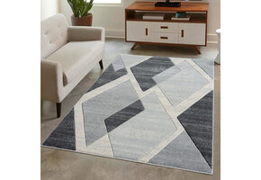 Bonito Abstract Vloerkleed Laagpolig Grijs