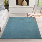 Fluffy Soft Blauw Effen Vloerkleed