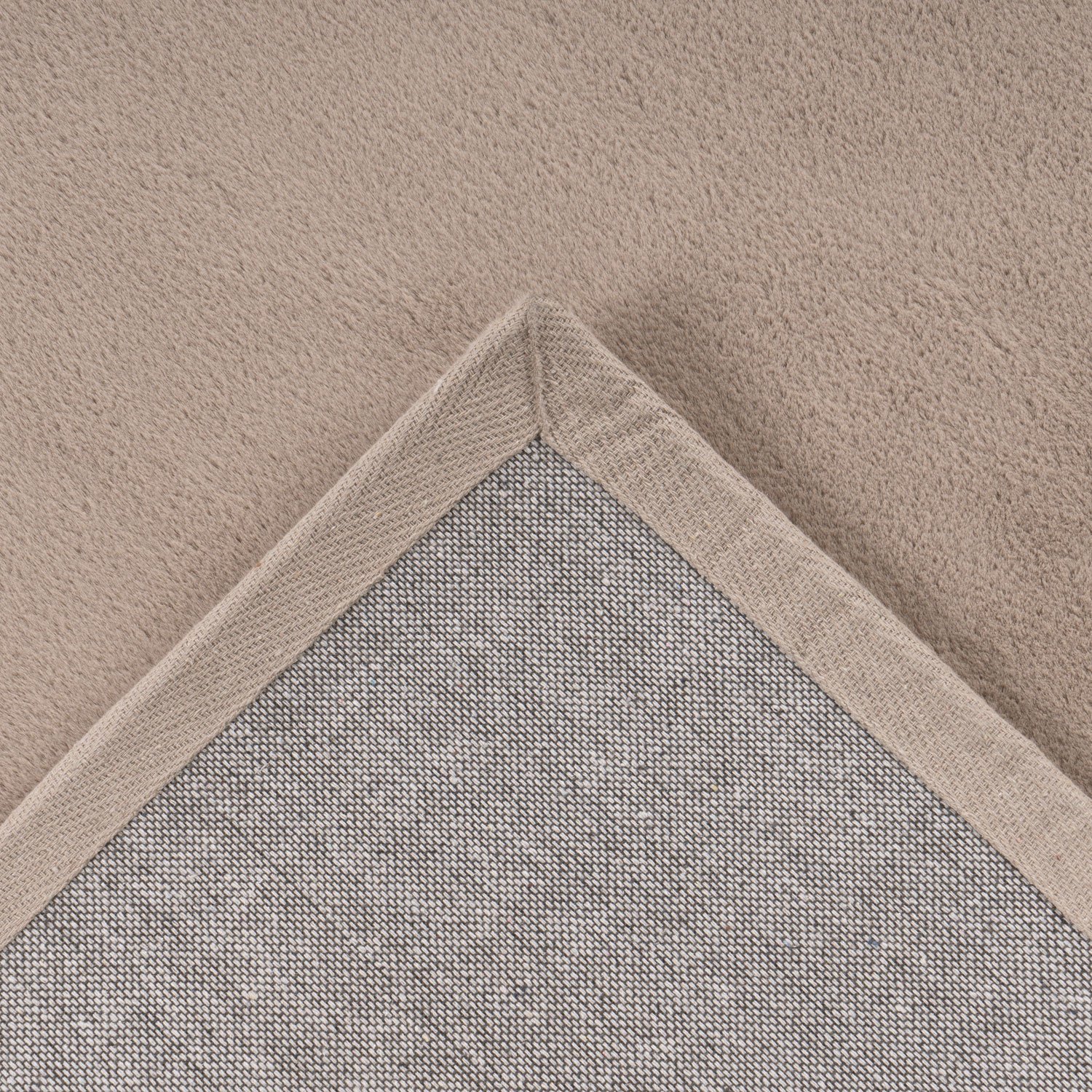 Fluffy Rond Vloerkleed Taupe