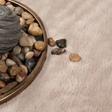 Fluffy Rond Vloerkleed Taupe