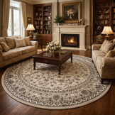 Nain Klassiek - Rond - Laagpolig Oosters Vloerkleed - Vintage Tapijt - Creme