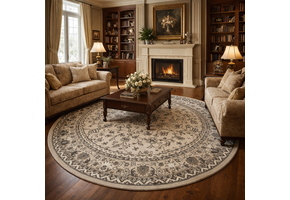 Nain Klassiek - Rond - Laagpolig Oosters Vloerkleed - Vintage Tapijt - Creme