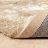 Glorious Hoogpolig Effen Fluweel Vloerkleed Champagne