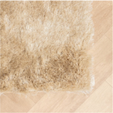 Glorious Hoogpolig Effen Fluweel Vloerkleed Champagne