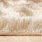 Glorious Hoogpolig Effen Fluweel Vloerkleed Champagne