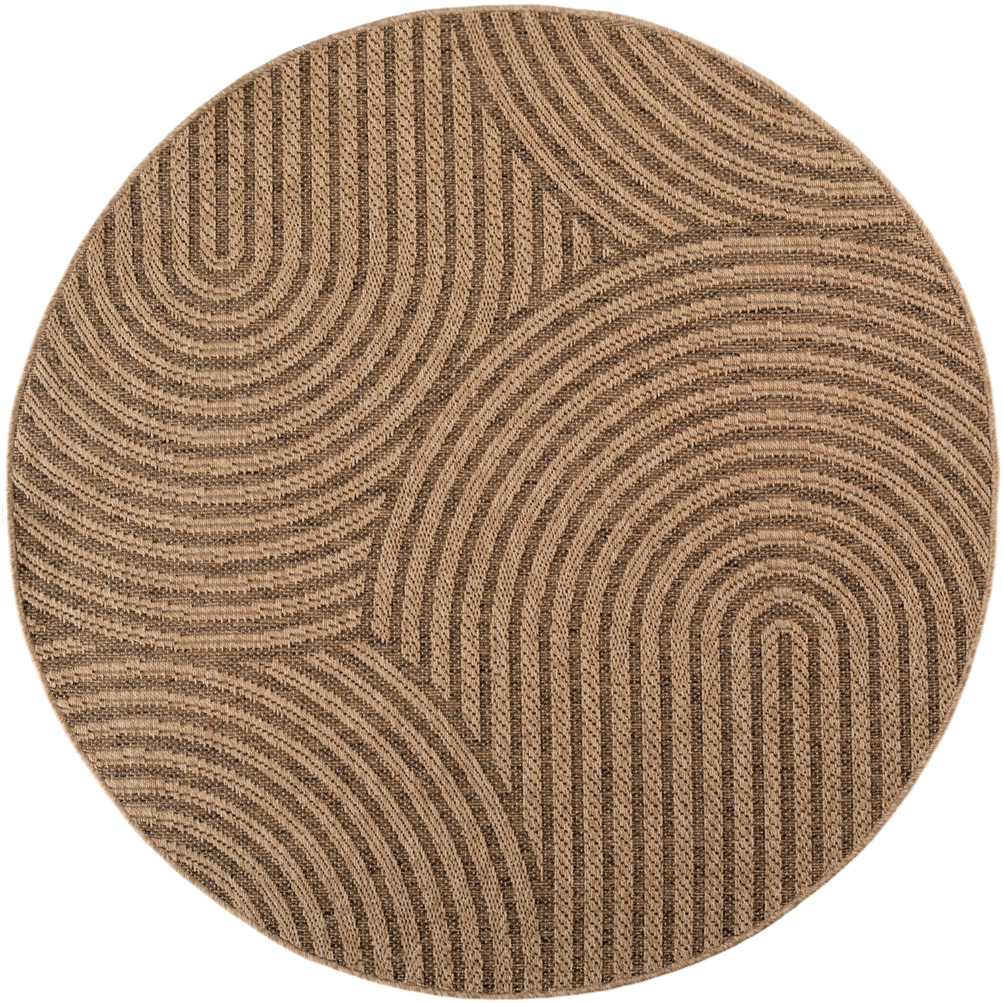 Timber Rond Japandi Buitenkleed – Jute Look – Weerbestendig – Beige
