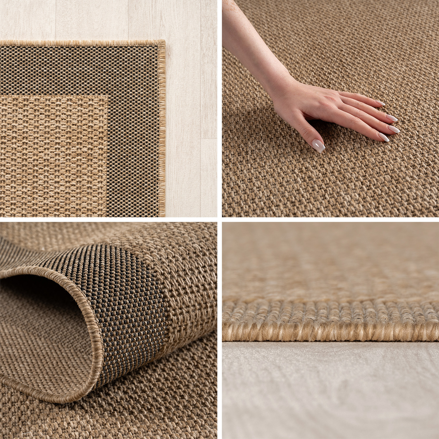 Timber Solid Rond Buitenkleed – Jute Look – Weerbestendig – Beige