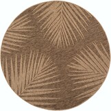 Timber Floral Rond Buitenkleed – Jute Look – Weerbestendig – Beige