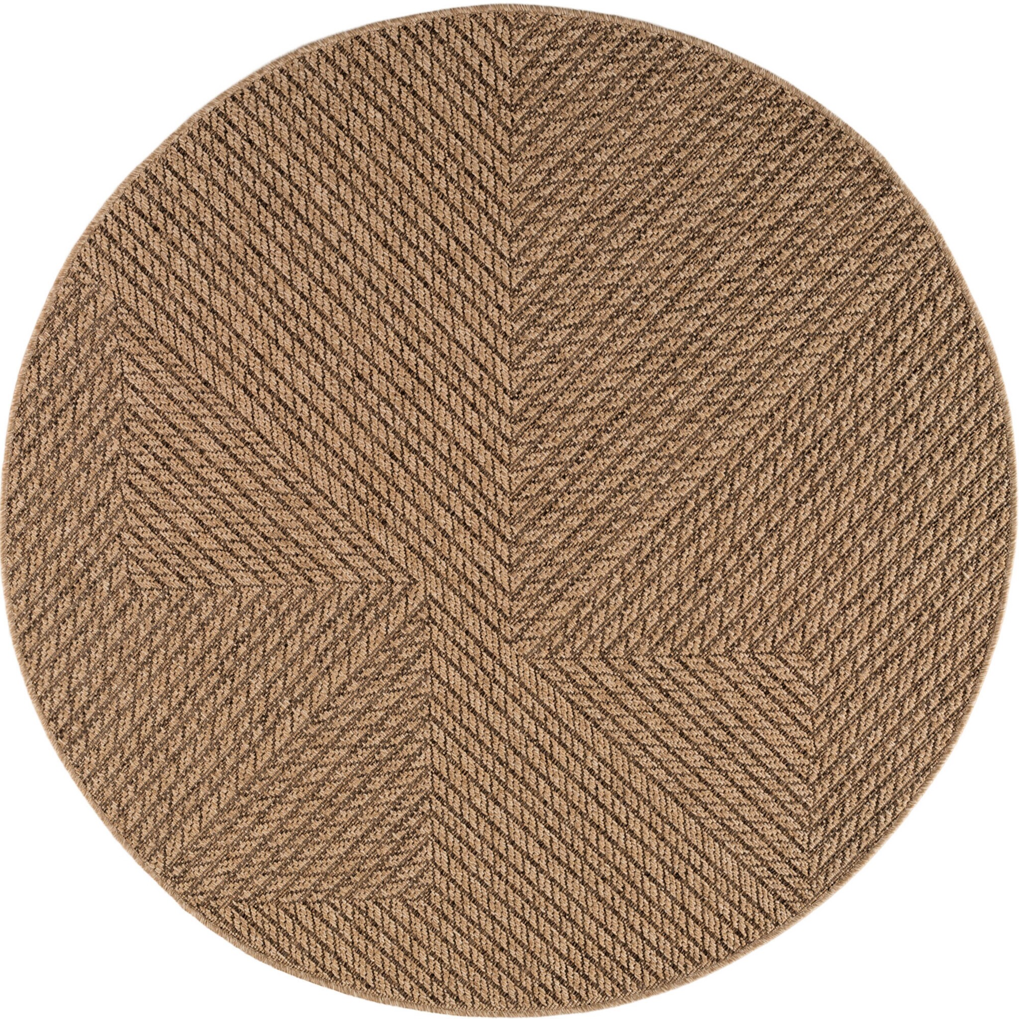 Timber Japandi Rond Buitenkleed – Jute Look – Weerbestendig – Beige