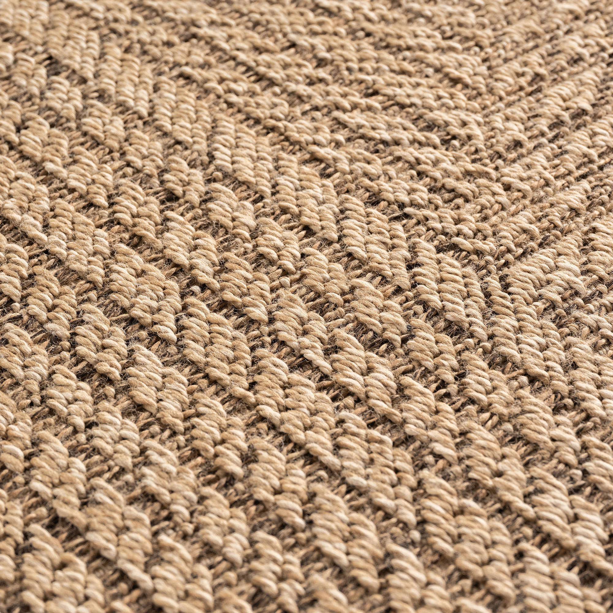 Timber Japandi Rond Buitenkleed – Jute Look – Weerbestendig – Beige