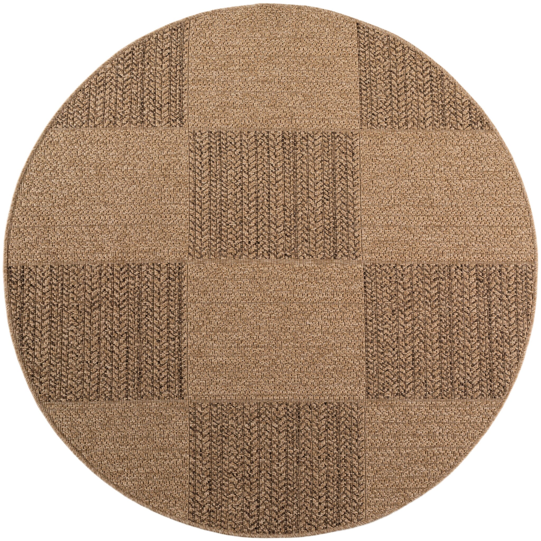 Timber Rond Buitenkleed – Jute Look – Weerbestendig – Beige