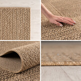 Timber Rond Buitenkleed – Jute Look – Weerbestendig – Beige