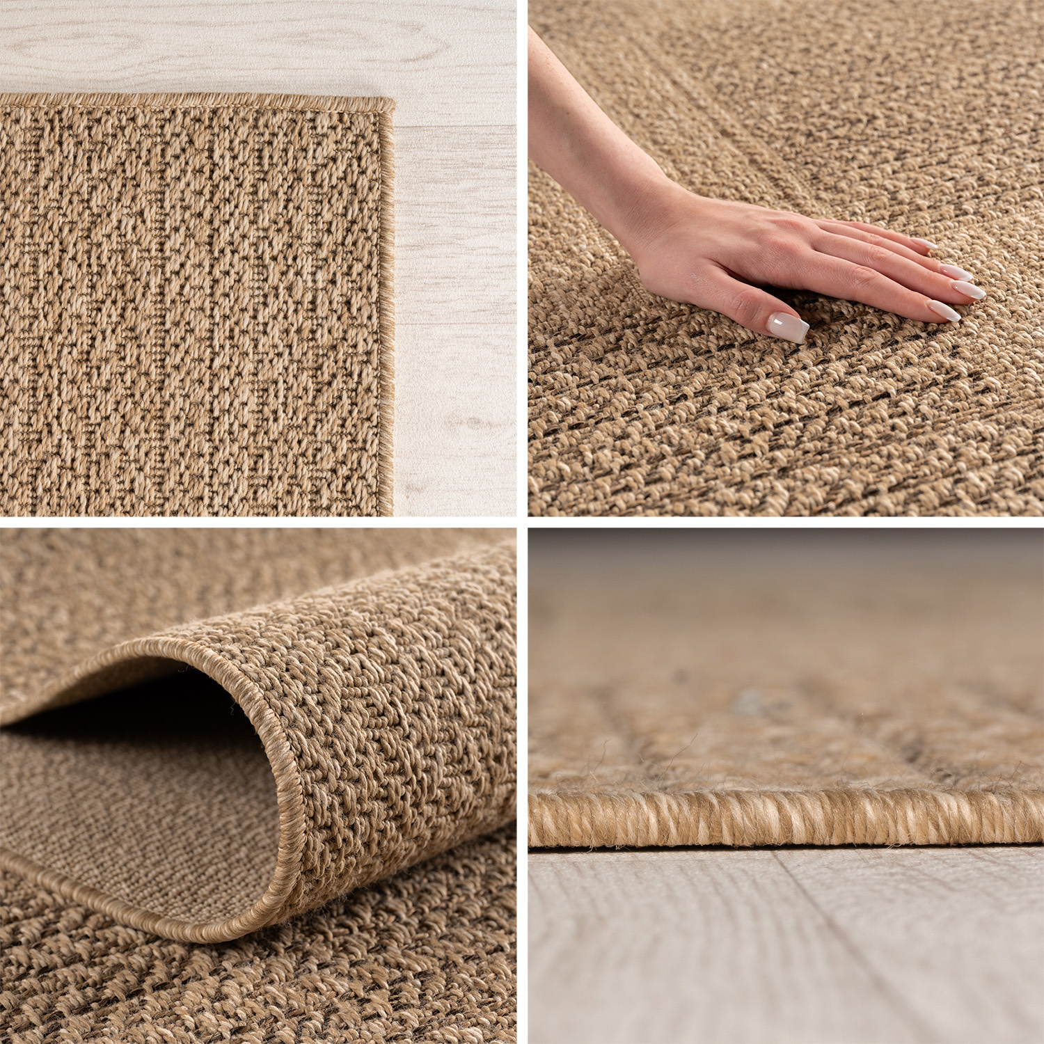 Timber Rond Buitenkleed – Jute Look – Weerbestendig – Beige
