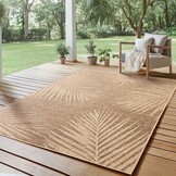 Timber Buitenkleed – Indoor & Outdoor, Jute-Look Vloerkleed, Weerbestendig, Tuin, Balkonkleed - Bruin