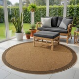 Timber Solid Rond Buitenkleed – Jute Look – Weerbestendig – Beige