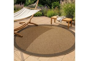 Timber Solid Rond Buitenkleed – Jute Look – Weerbestendig – Beige