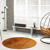 Heaven Rond Fluffy Soft Hoogpolig Vloerkleed Geel