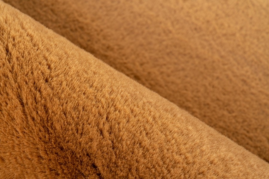 Fluffy Rond Vloerkleed Geel