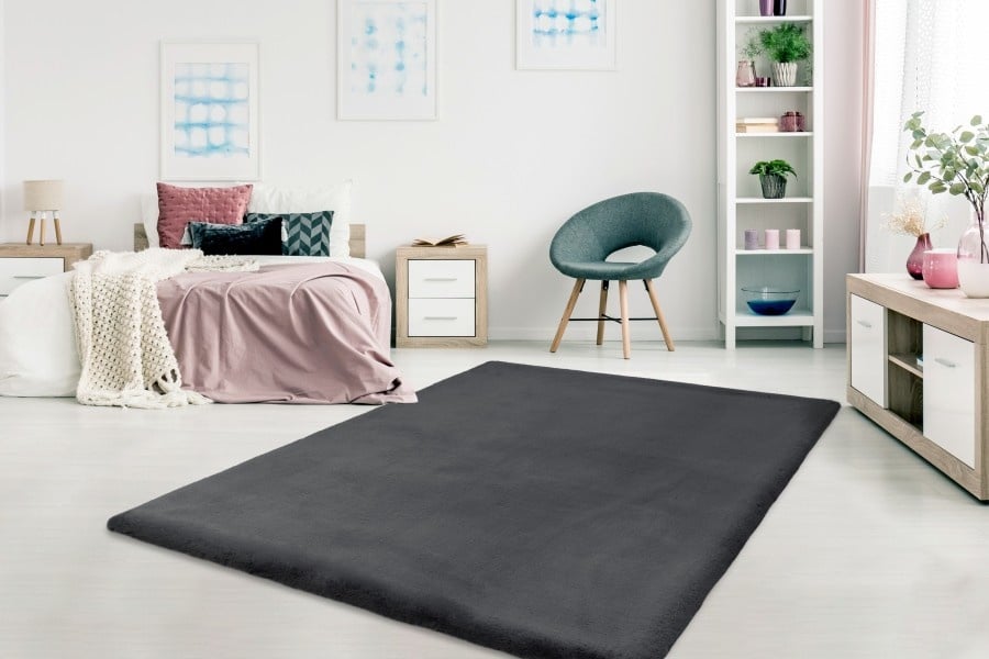 Heaven Fluffy Soft Vloerkleed Hoogpolig Antraciet