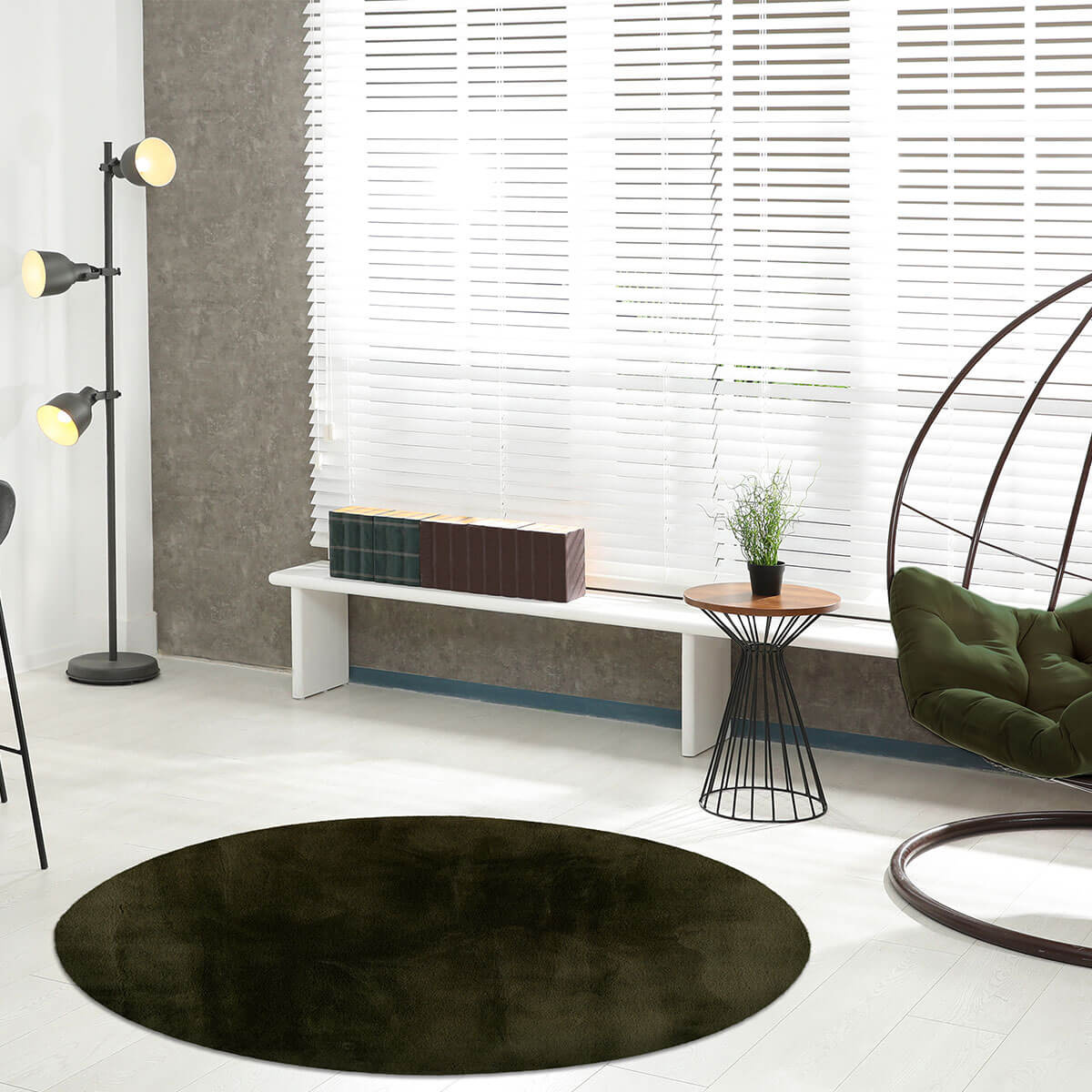 Heaven Rond Fluffy Soft Groen