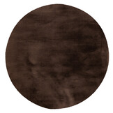 Fluffy Rond Vloerkleed Donker Taupe