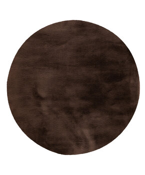 Fluffy Rond Vloerkleed Donker Taupe