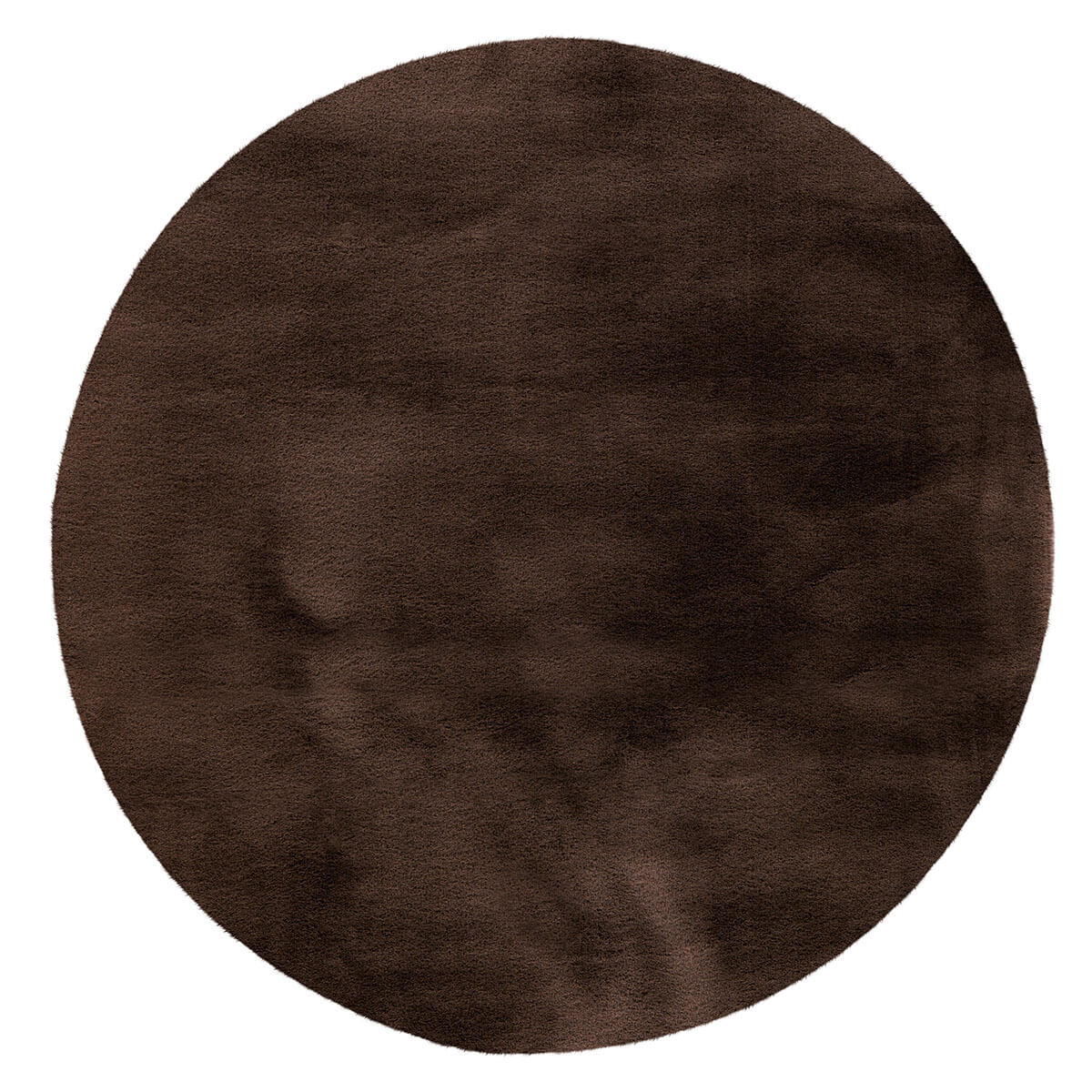 Fluffy Rond Vloerkleed Donker Taupe