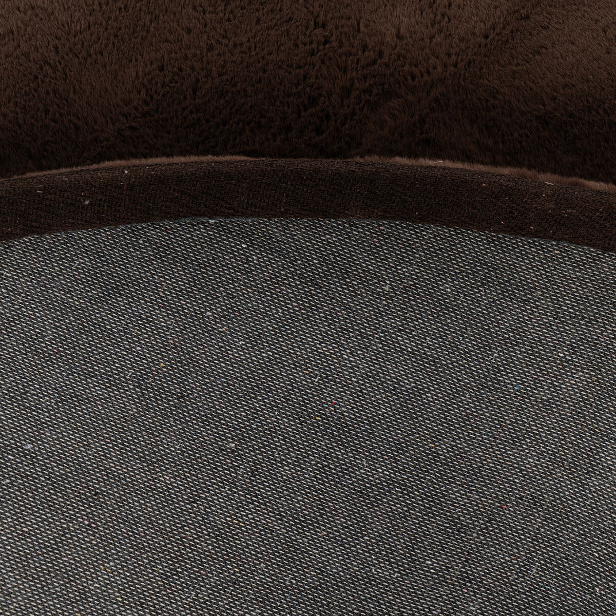 Fluffy Rond Vloerkleed Donker Taupe