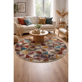 Picasso Rond Vintage Abstract Vloerkleed Multi