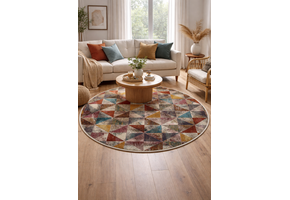 Picasso Rond Vintage Abstract Vloerkleed Multi