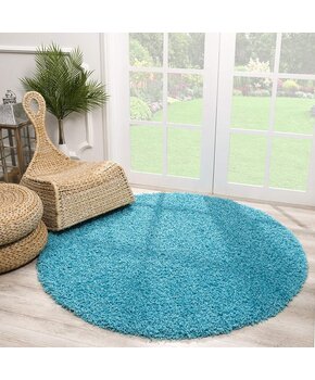 Shaggy Turquoise Rond 300CM