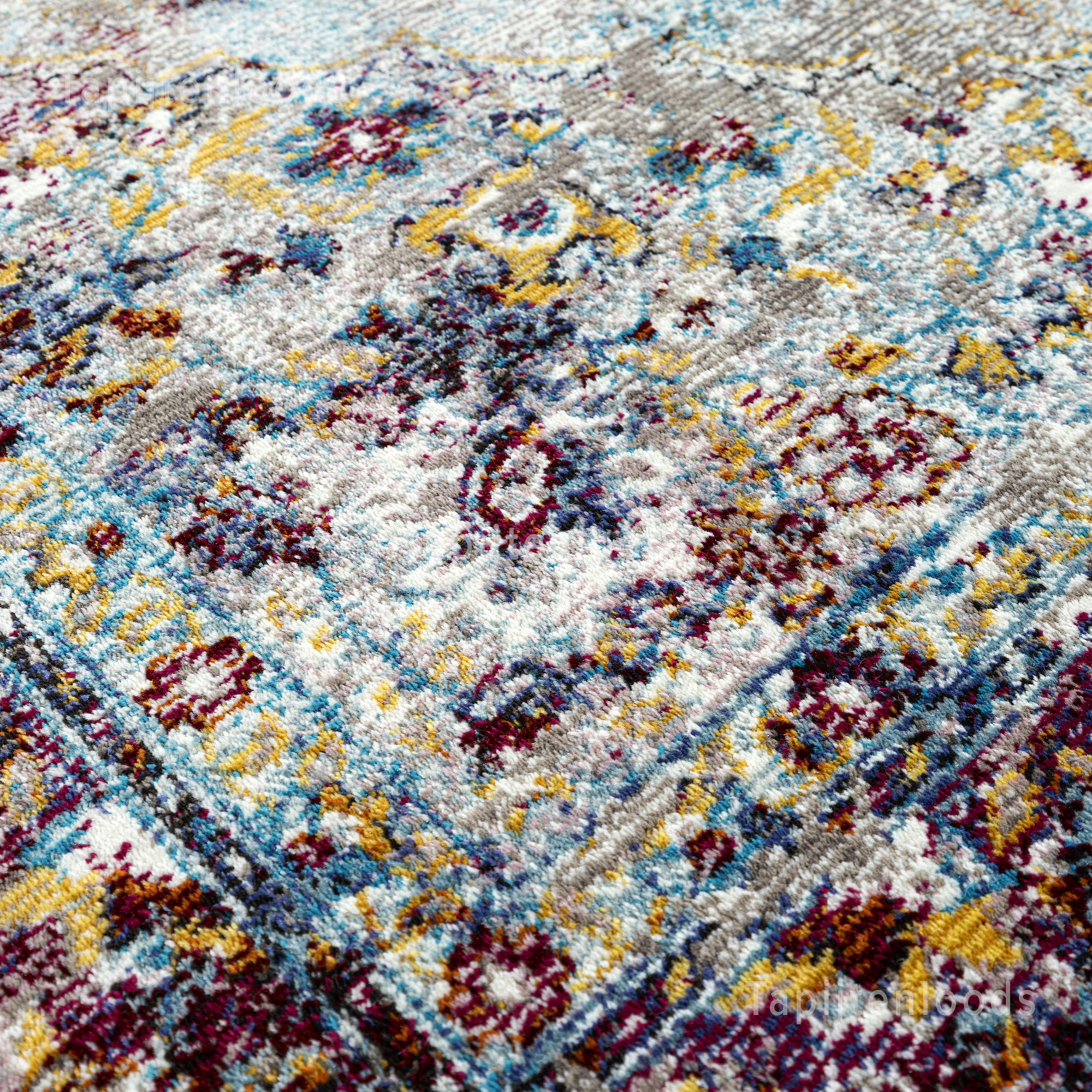 Picasso Keshan Vierkant Vintage Vloerkleed Multi / Beige