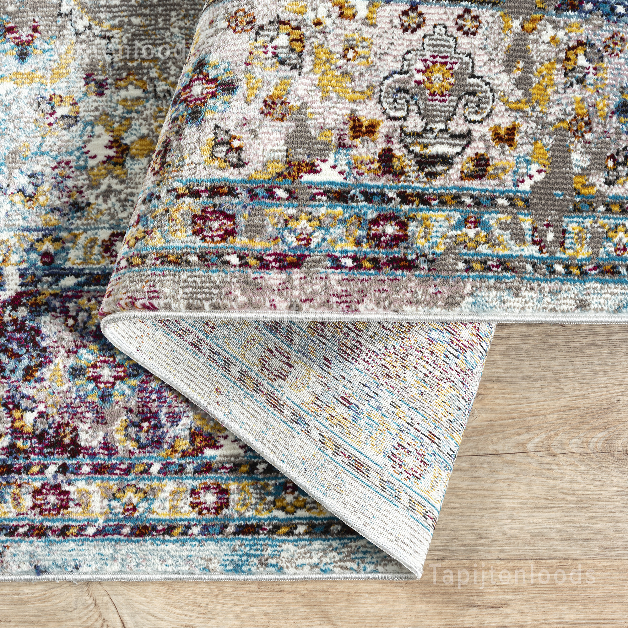 Picasso Keshan Vierkant Vintage Vloerkleed Multi / Beige