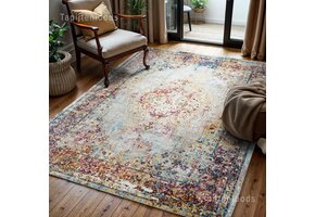 Picasso Keshan Vierkant Vintage Vloerkleed Multi / Beige