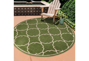 Buitenkleed Berlin Rond Vloerkleed Groen