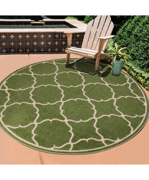 Buitenkleed Berlin Rond Vloerkleed Groen