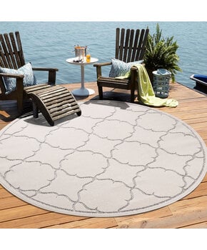 Buitenkleed Berlin Rond Vloerkleed Creme