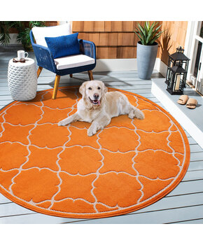 Buitenkleed Berlin Rond Vloerkleed Oranje