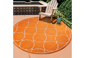 Buitenkleed Berlin Rond Vloerkleed Oranje