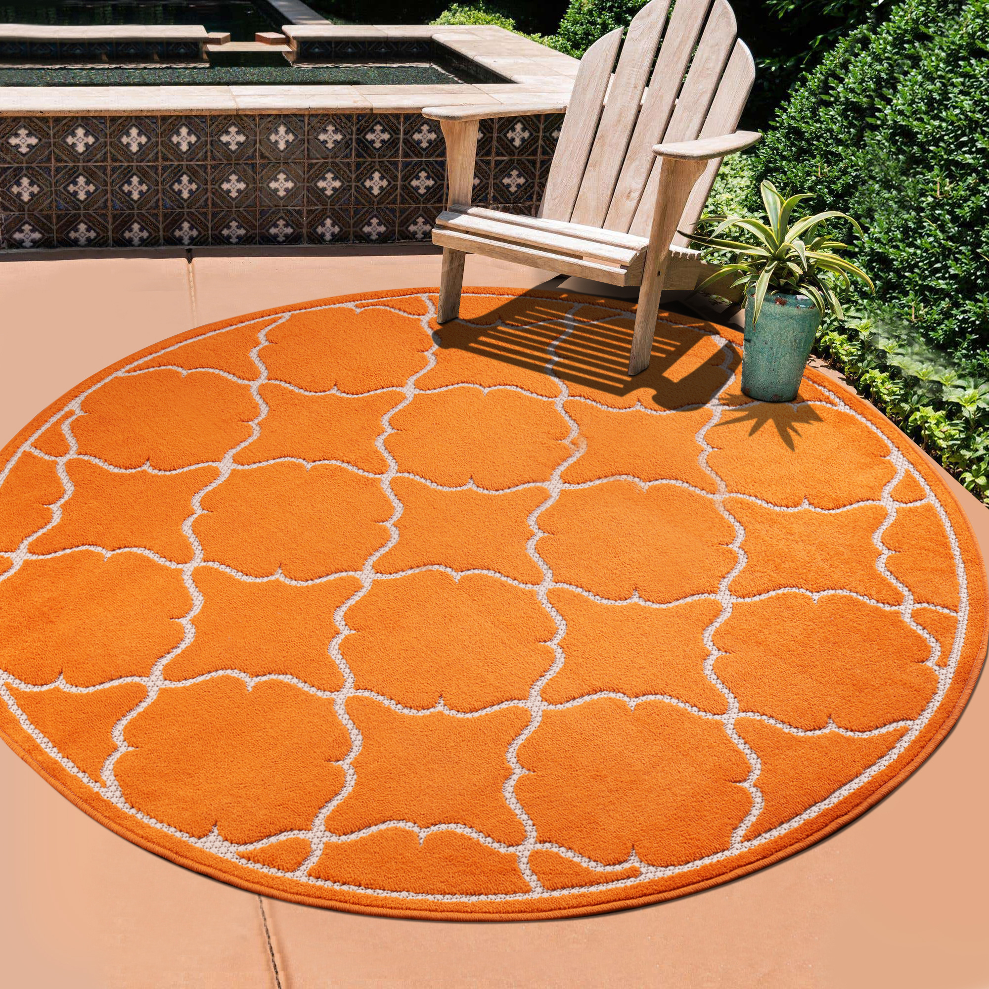Berlin Rond Buitenkleed Oranje