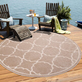 Berlin Rond Buitenkleed Beige